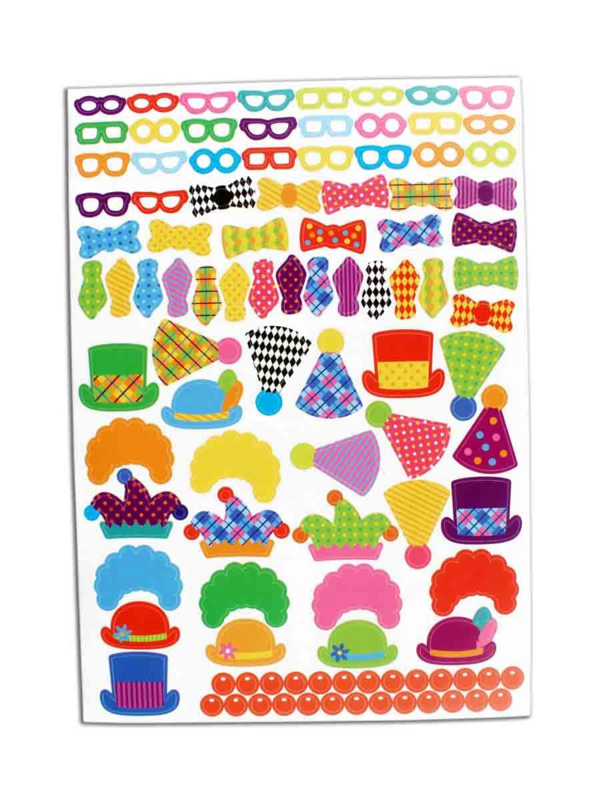 Gommettes Crazy clown - 288 pièces - de 0,8 à 4,7cm