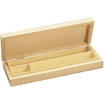 Plumier avec couvercle en bois naturel personnalisable (3 compartiments)