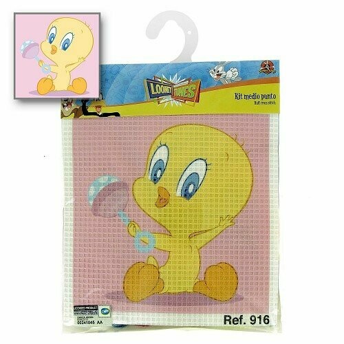 Kit complet canevas Warner Baby titi hochet gros points trous (916)