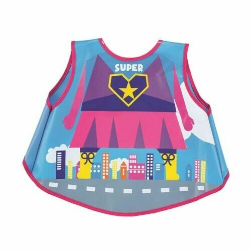 Bavoir Tablier imperméable super héros rose