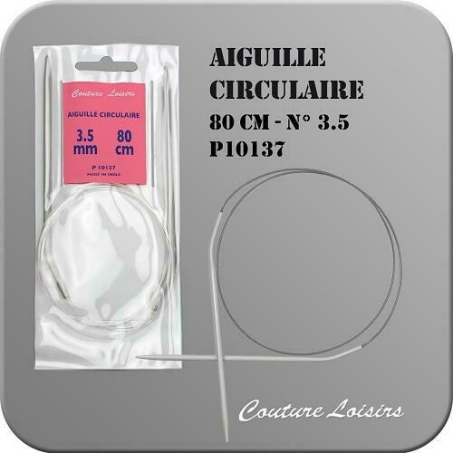 Aiguille à tricoter circulaire 80 cm - n° 3,5