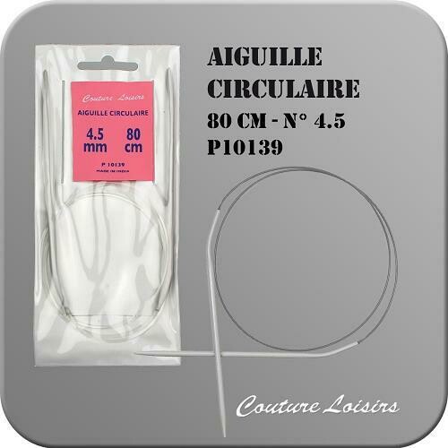Aiguille à tricoter circulaire 80 cm - n° 4,5