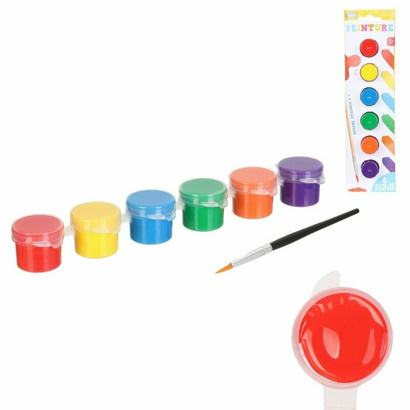 6 Pots de peinture + 1 pinceau (à partir de 3 ans)