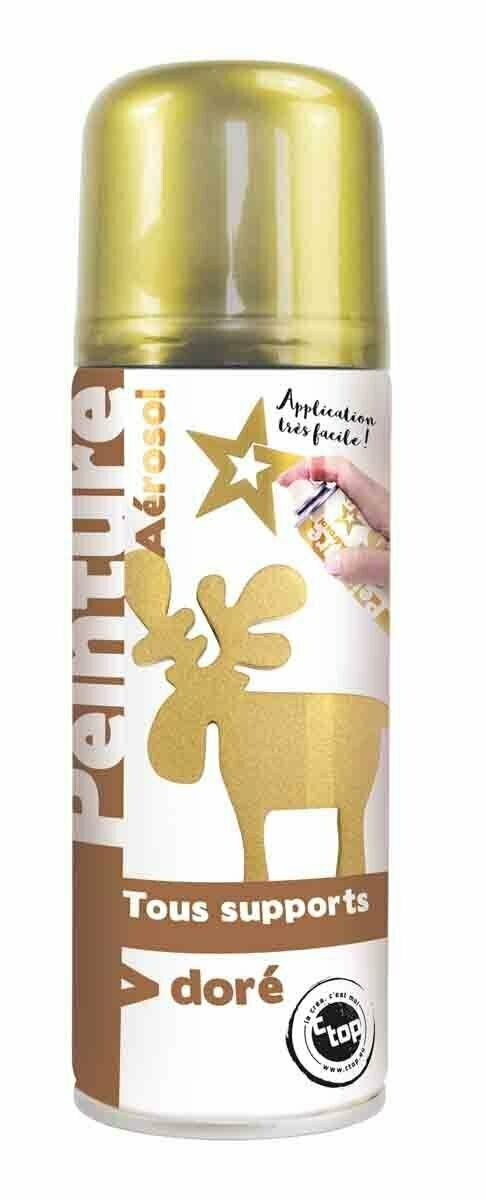 Bombe de peinture doré tous supports  (122 ml)