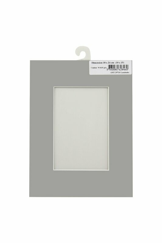 Passe partout 18x24 cm extérieur Gris , 10x15 intérieur (4 pièces)