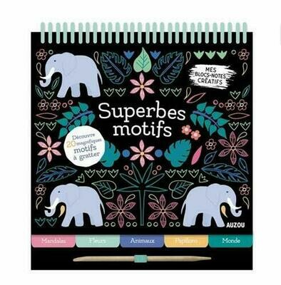 Bloc notes Superbes motifs ( 20 magnifiques motifs à gratter)