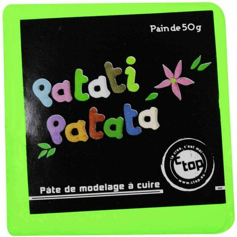 Pâte à modeler à cuire vert fluo Patati Patata