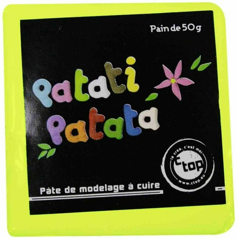 Pâte à modeler à cuire jaune fluo Patati Patata