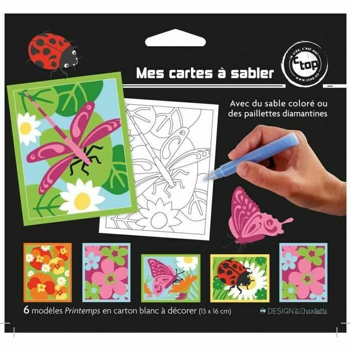 Cartes en carton à décorer thème printemps (6 pièces)