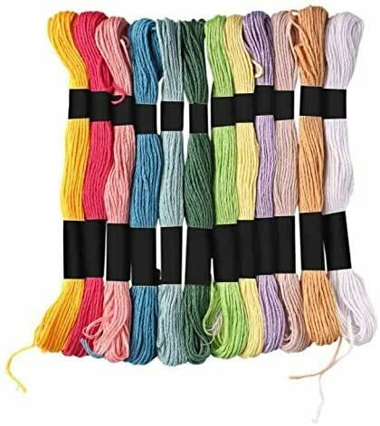 Echeveaux en coton multicolore pastels (12 pièces)