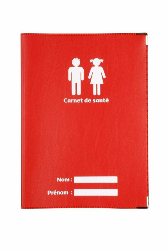 Protège carnet de santé rouge fabrication Française