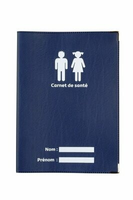 Protège carnet de santé bleu marine fabrication Française