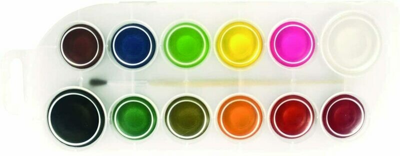 Kit de peinture à l'eau (palette + pinceau + 12 peintures)