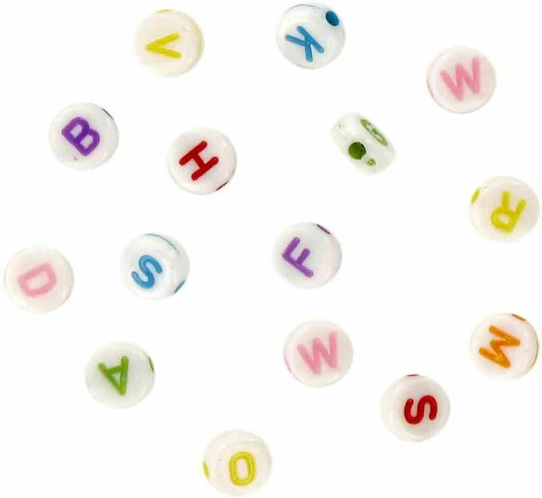 Perles acryliques rondes lettres (373 perles)