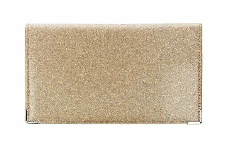 Porte chéquier scintillant beige Fabrication Française PVC