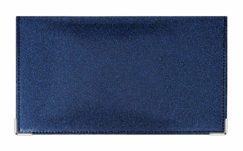 Porte chéquier scintillant bleu Fabrication Française PVC
