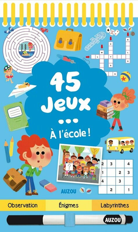 Carnet de 45 jeux effaçable A l'école