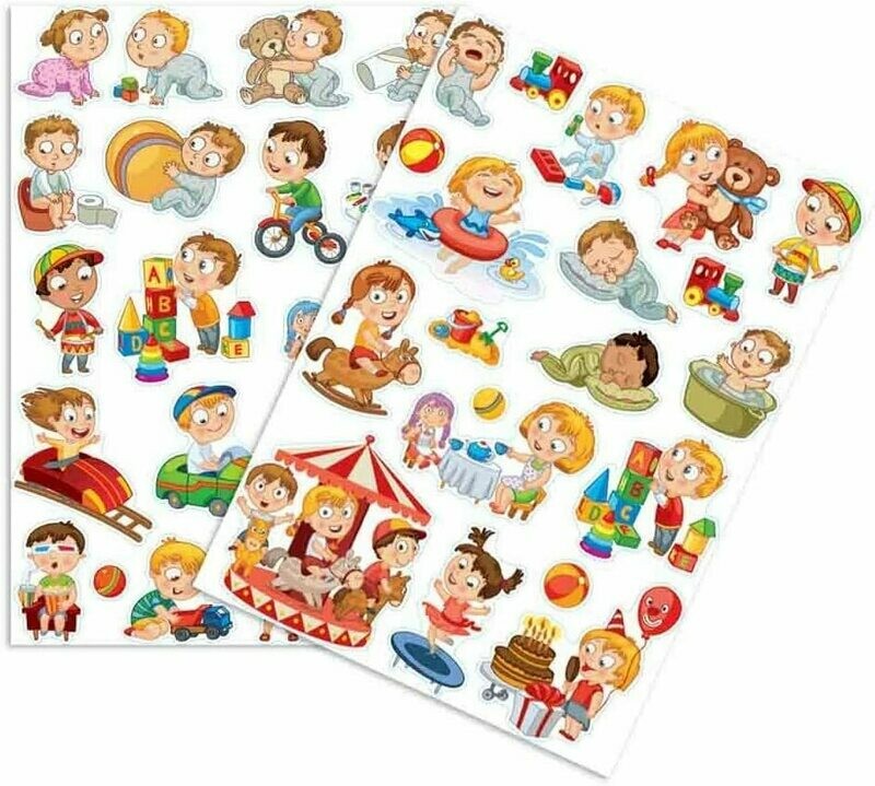 Gommettes bambin - 43 pièces - de 1 à 7 cm