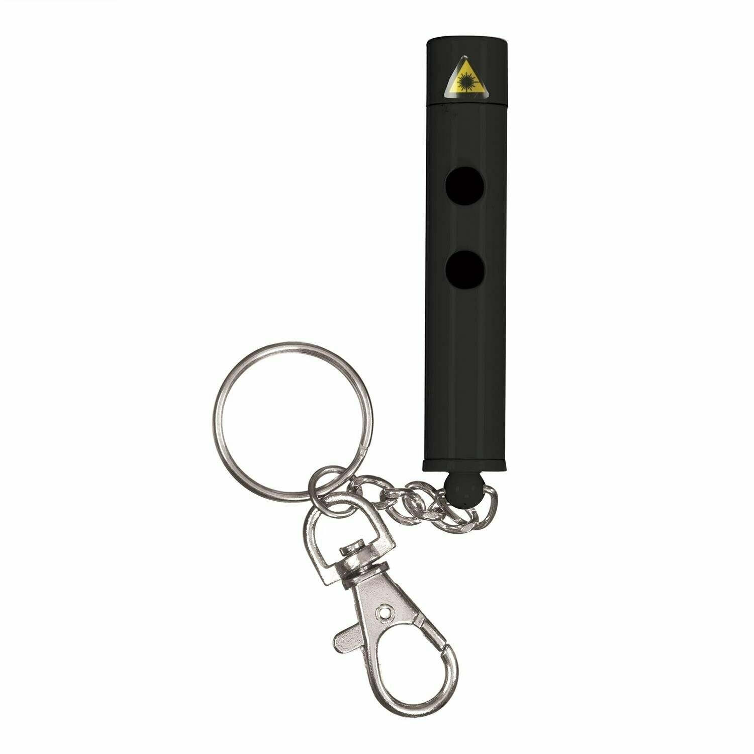 Porte-clés lampe torche laser noir  (piles incluses + 3 piles de rechange)