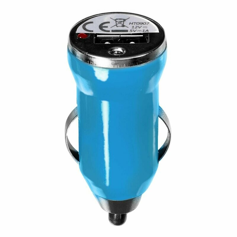 Chargeur USB allume-cigare bleu voiture  (avec Led de fonctionnement)