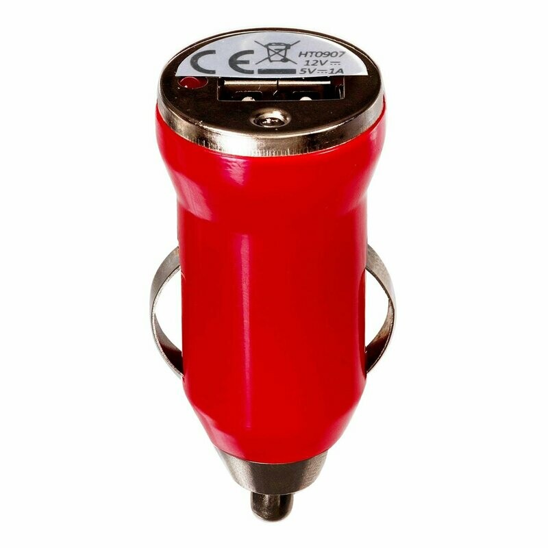 Chargeur USB allume-cigare rouge voiture  (avec Led de fonctionnement)