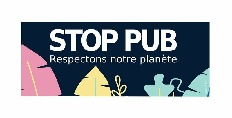 Autocollant "STOP PUB" Feuilles (Résiste aux UV)