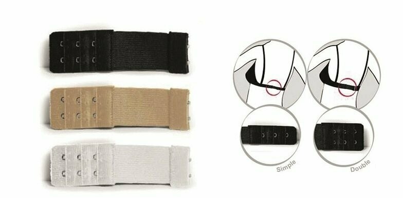 Rallonges soutien gorge 2 crochets - 33 mm (3 pièces)