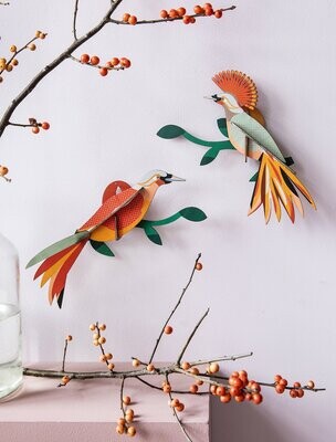 Décoration murale les 2 oiseaux du paradis Obi (puzzle 3D - 11 pièces)