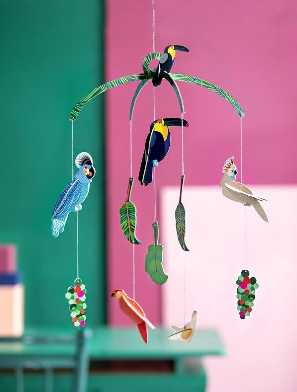 Mobile oiseaux exotiques (puzzle 3D - 18 pièces)