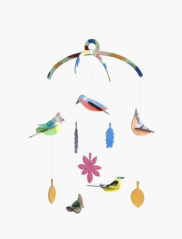 Mobile oiseaux de jardin (puzzle 3D - 17 pièces)