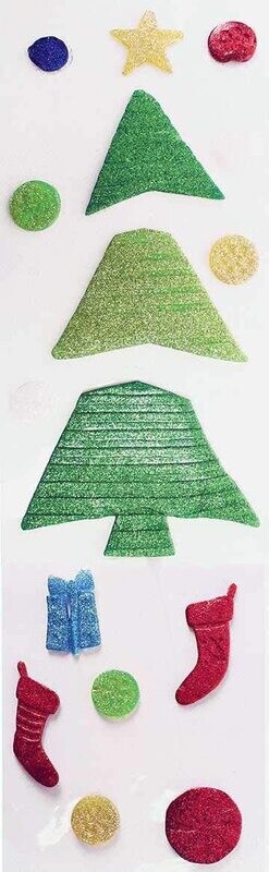Décoration vitro statique en gel sapin et décoration noël (16 pièces)