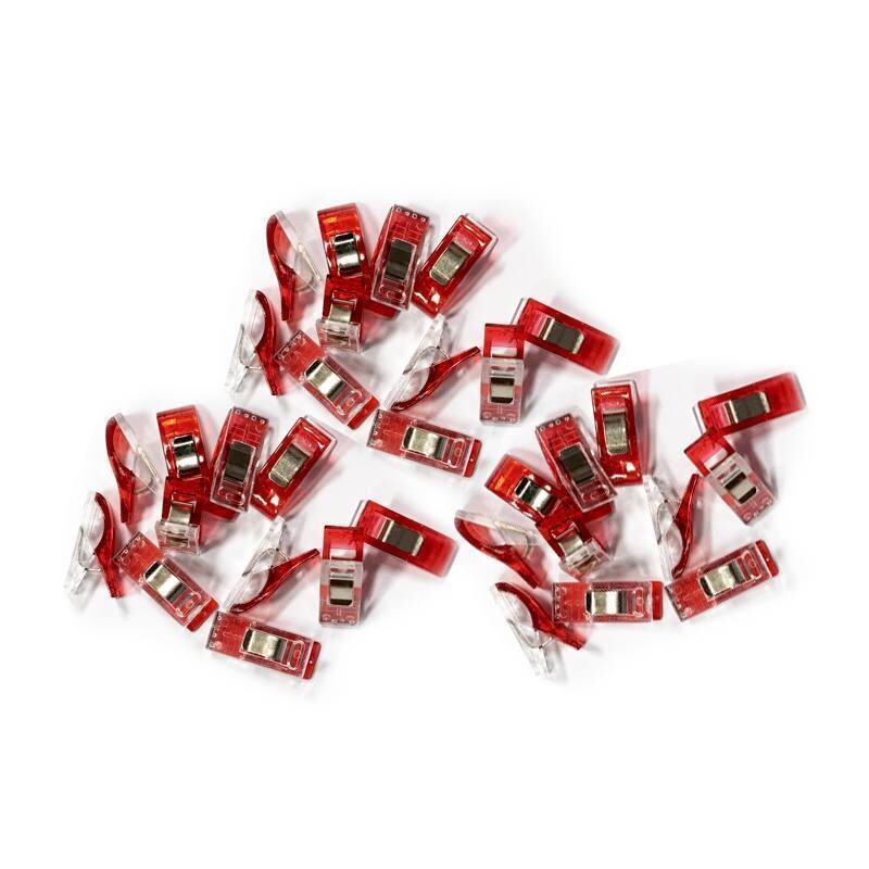 Pinces couture/tissus rouge (15 pièces)