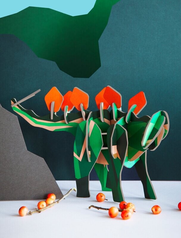 Totem dinosaure  stégosaurus (puzzle 3D - 26 pièces)