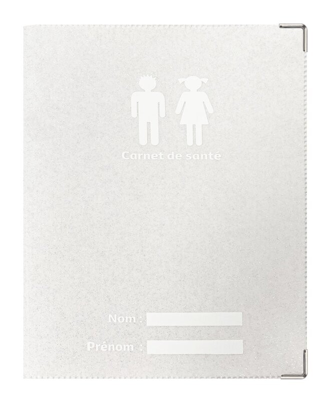 Protège carnet de santé scintillant blanc fabrication Française