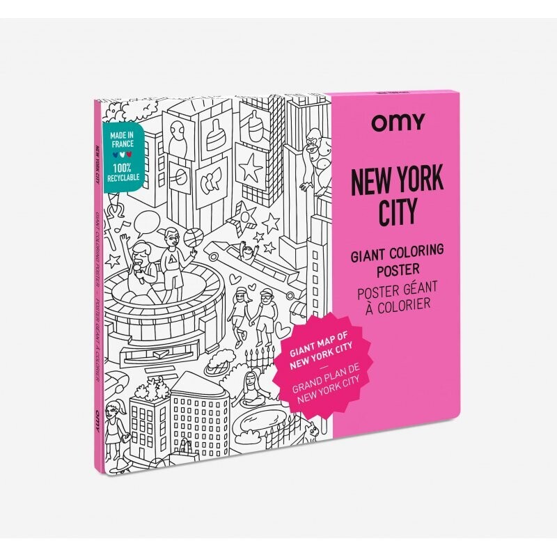 Poster géant à colorier NEW YORK CITY 70x100cm (made in France) marque OMY