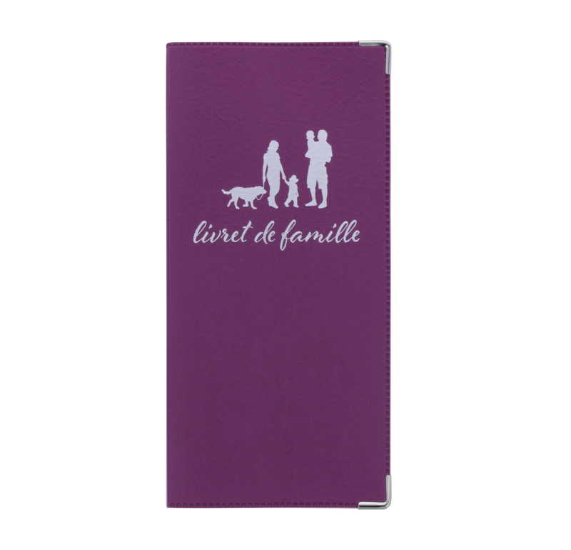 Etui livret de famille Violet fabrication Française