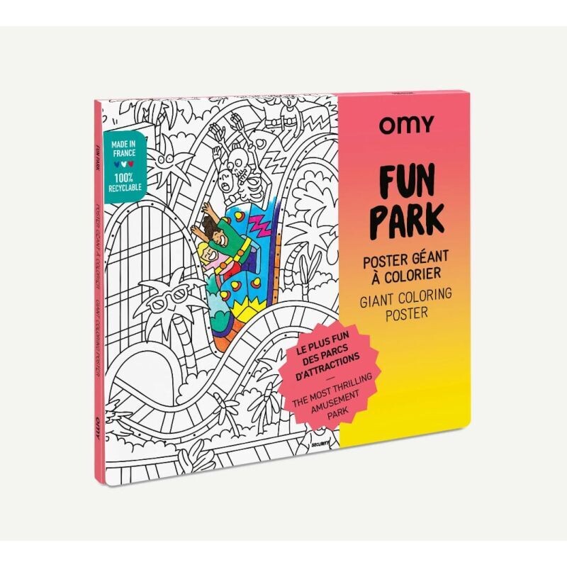 Poster géant à colorier FUN PARK 70x100cm l'aventure sauvage (made in France) marque OMY