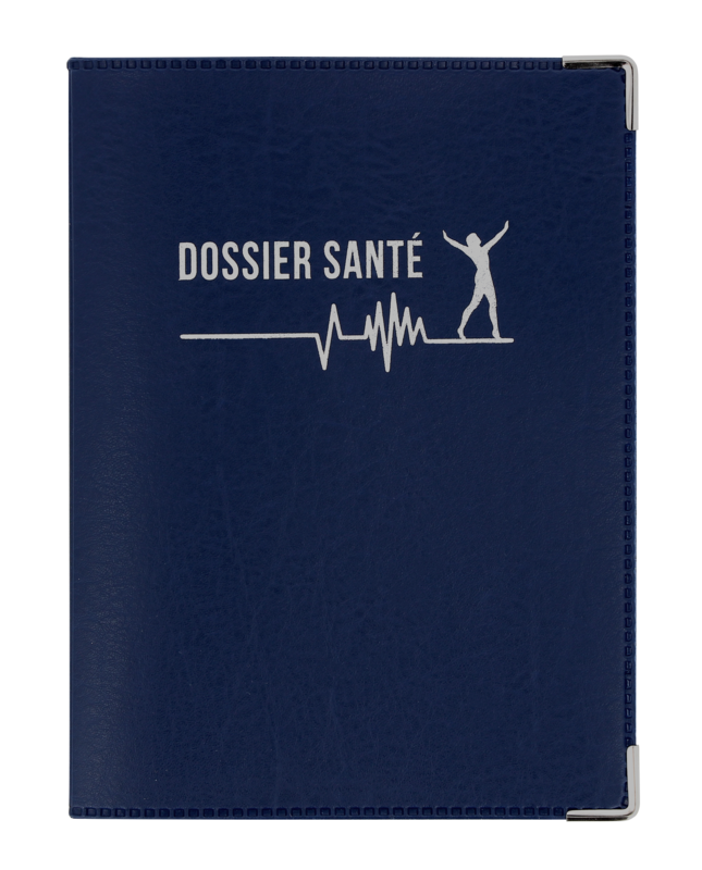 Etui santé Bleu marine fabrication Française (carte vitale + carte mutuelle + ordonnances)