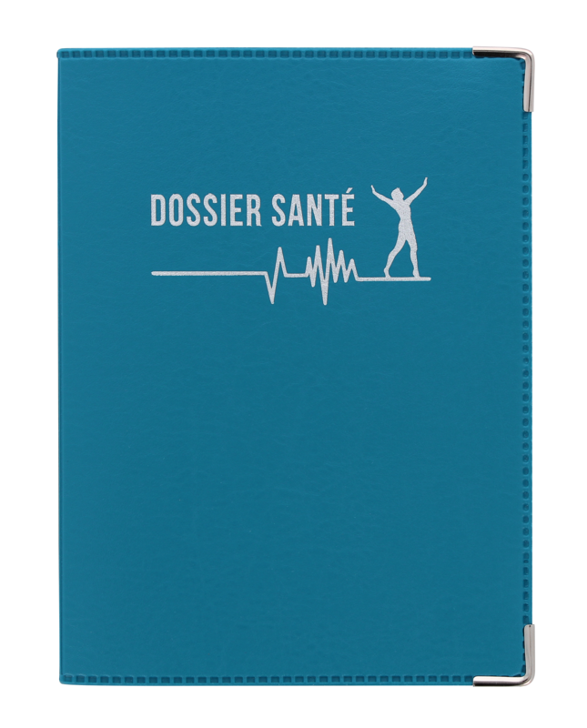 Etui santé Bleu pétrole fabrication Française (carte vitale + carte mutuelle + ordonnances)