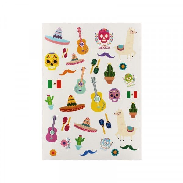 Gommettes Mexico  - 66 pièces - de 1,4 à 5,4 cm