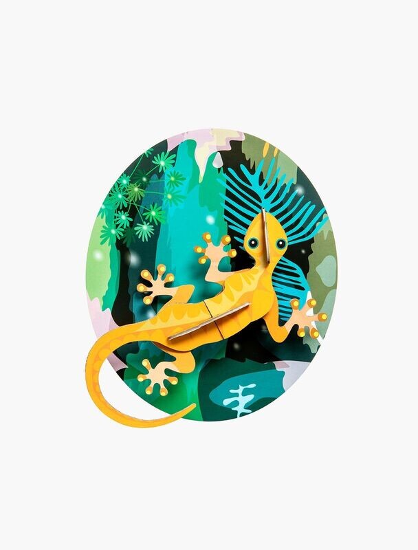 Décoration murale Jungle GECKO (puzzle 3D - 7 pièces) carton recyclé