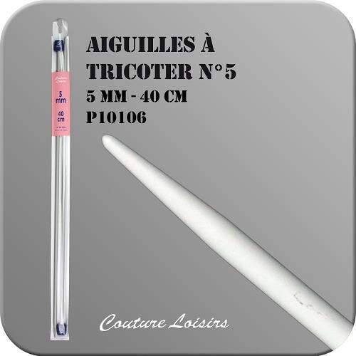 Aiguille à tricoter : 5 mm x 40 cm (2 pièces)