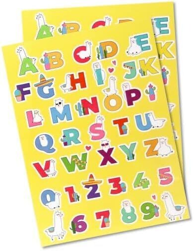 Gommettes Alphabet Lama - 86 pièces - de 2  à  3 cm