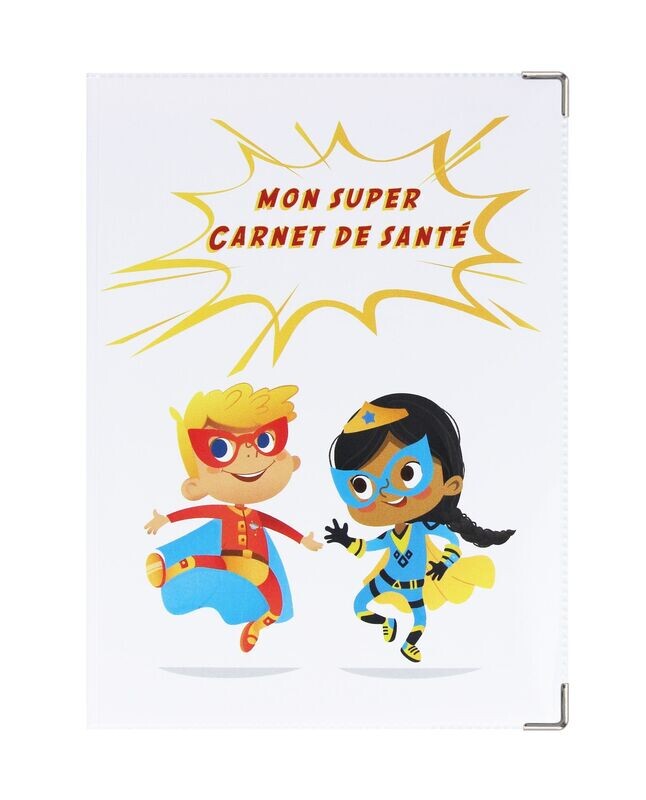 Protège carnet de santé super héros fabrication Française