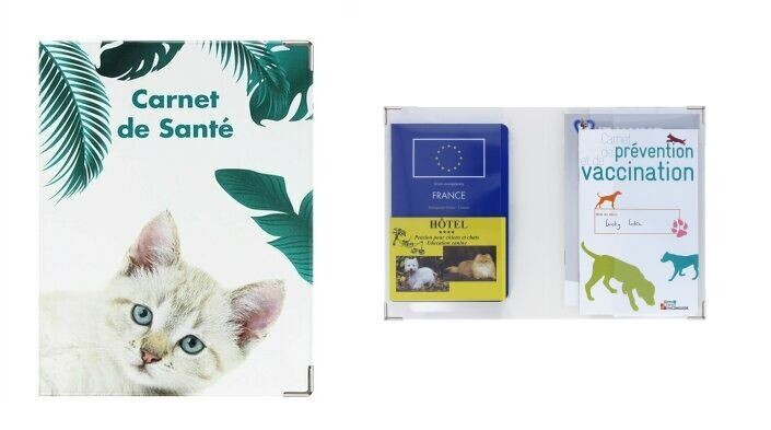 Porte documents spécial animaux (chaton dans feuillage) Fabriqué en France