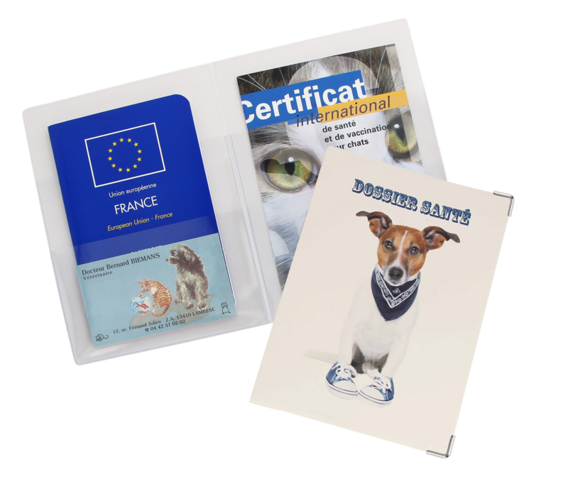 Porte documents spécial animaux (chien en baskets) Fabriqué en France