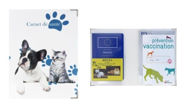 Porte documents spécial animaux (chiot chaton relax) Fabriqué en France