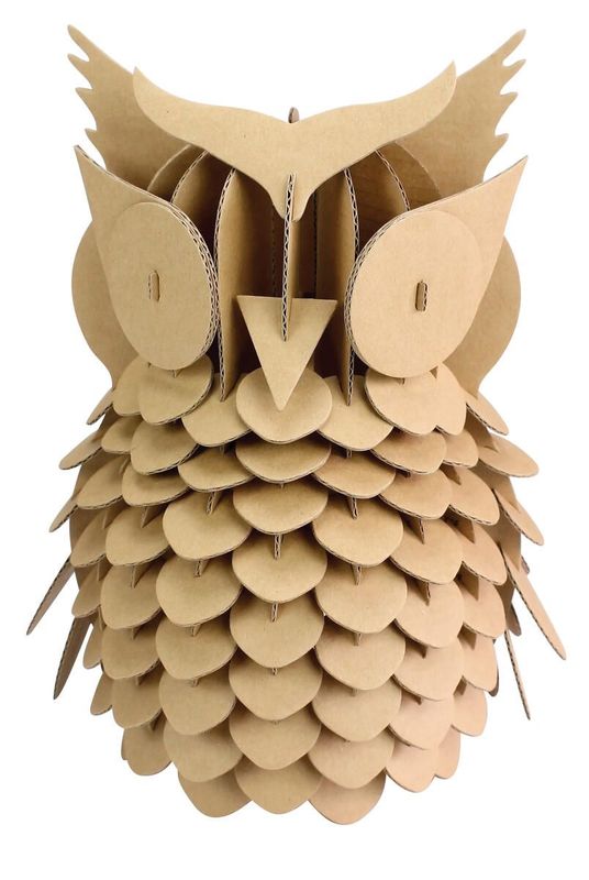 Hibou à assembler en carton grand modèle
