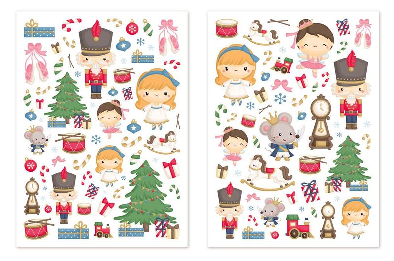 Gommettes Famille pain d'épices - 118 pièces - de 0,4 à 7,7 cm - noël