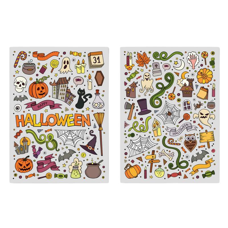 Gommettes Happy Halloween - 148 pièces - de 0,7 cm à 7,3 cm